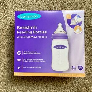 NWT Lansinoh 8oz bottles, 3 pack
